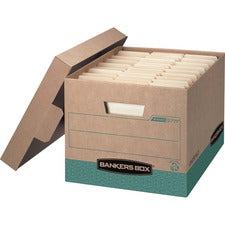 R-kive Heavy-duty Storage Boxes, Letter/legal Files, 12.75" X 16.5" X 10.38", Kraft/green, 12/carton