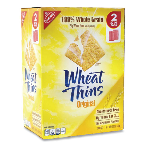 Wheat Thins Crackers, Original, 20 Oz Bag, 2 Bags/box, Ships In 1-3 Business Days