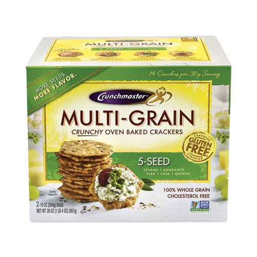 5-seed Multi-grain Crunchy Oven Baked Crackers, Whole Wheat, 10 Oz Bag, 2 Bags/box, Ships In 1-3 Business Days