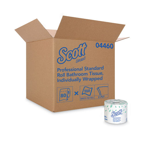 Essential Standard Roll Bathroom Tissue For Business, Septic Safe, 2-ply, White, 550 Sheets/roll, 80/carton