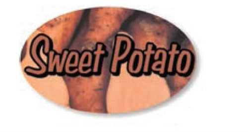 Label - Sweet Potato 4 color process 1.25x2 in. Oval 500/rl