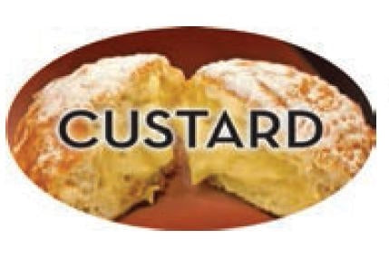 Label - Custard 4 Color Process 1.25x2 In. Oval 500/rl