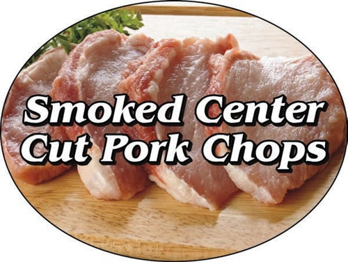 Label - Smoked Center Cut Pork Chops 4 Color Process 3x4 In. Oval 250/Roll