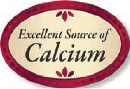 Label - Excellent Source Of Calcium 4 Color Process 1.25x2 In. Oval 500/rl