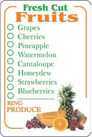Label - Fresh Cut Fruits (check Off) 4 Color Process 2.0x3.0 In. 500/rl