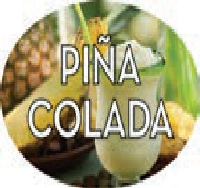 Label - Pina Colada 4 Color Process 1.25x2 In. Oval 500/rl