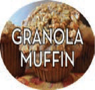 Label - Granola Muffin 4 Color Process 1.25x2 In. Oval 500/rl