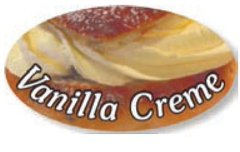 Label - Vanilla Crème 4 Color Process 1.25x2 In. Oval 500/rl