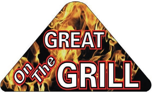 Label - Great on the Grill Yellow/Red/Black 1.98x4.31Triangle in. 500/Roll