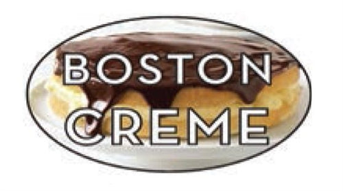 Label - Boston Creme 4 color process 1.25x2 in. Oval 500/rl