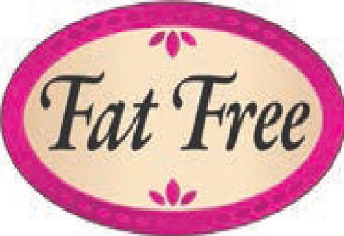 Label - Fat Free 4 Color Process 1.25x2 In. Oval 500/rl