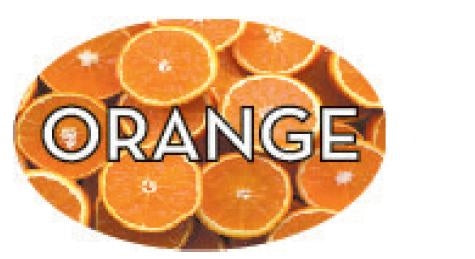 Label - Orange 4 color process 1.25x2 in. Oval 500/rl