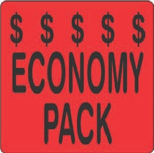 Label - Economy Pack Black on Red 1.5x2.0 in. 1M/Roll