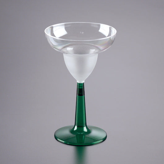 Resposable 2Pc. 12 oz. Margarita Glass With Green Base 96/Case