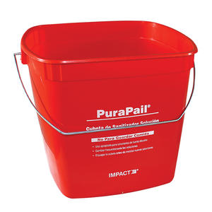 PuraPail Sanitizing Utility Bucket Square Red 6 qt 1/ea.