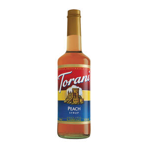 Torani Peach PET Syrup 750 ml. 4/ct.