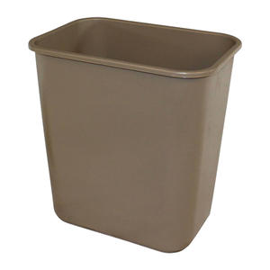 Soft-Sided Plastic Wastebasket Beige 28 qt 1/ea.