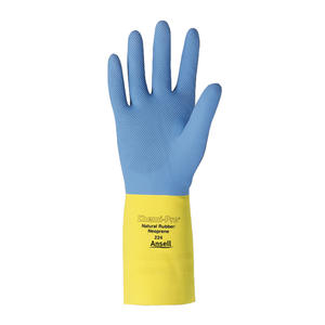 Chemi-Pro Natural Rubber Glove Blue and Yellow Small 1 Pair