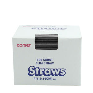 Slim Straw Black 4" 10/500/ct.