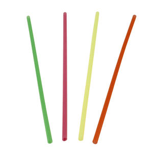 Slim Straw Assorted Neon 8" 5-2/500/ct.