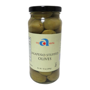 Big Alpha Olive Jalapeno Stuffed 70-90 ct per kg 10 oz. 12/ct.