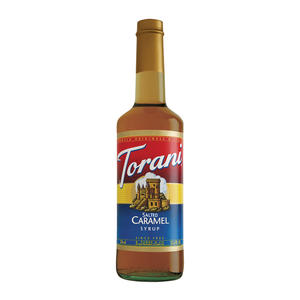 Torani Salted Caramel PET Syrup 750 ml. 4/ct.