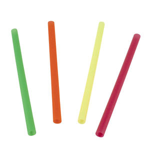 Fat Straw Assorted Neon 6" 3-2/500/ct.
