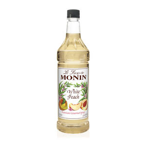Monin White Peach PET Syrup 1 ltr. 4/ct.