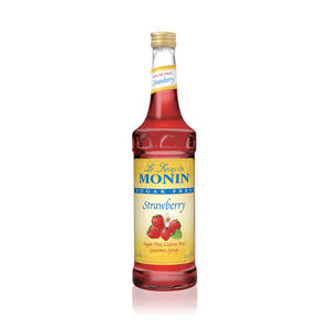 Monin Strawberry Syrup Sugar Free 750 ml. 12/ct.