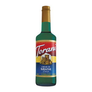 Torani Crème de Menthe PET Syrup 750 ml. 4/ct.
