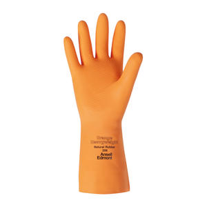 Latex Glove Orange Large 1 Pair