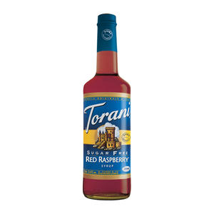 Torani Red Raspberry Syrup Sugar Free Dairy Friendly 750 ml. 12/ct.