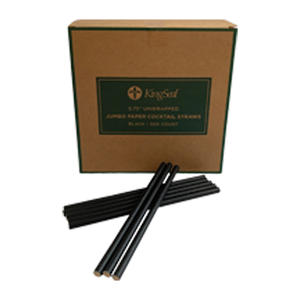 Paper Straw Jumbo Black 5 3/4" 10/500/ct.