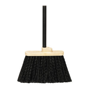 O-Cedar MaxiStrong Angle Broom, Polypropylene Bristles, 56 Handle, Black, 6/Carton