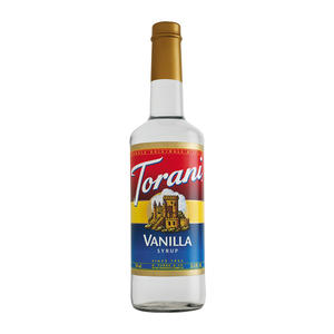 Torani Vanilla PET Syrup 750 ml. 4/ct.