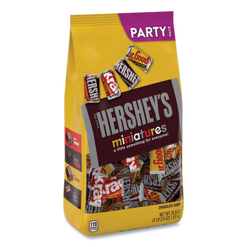 Chocolate Miniatures Party Pack Assortment, 35.9 oz Bag, 2 Bags/Carton, Ships in 1-3 Business Days Chocolate Miniatures Party Pack Assortment, 35.9 oz Bag, 2 Bags/Carton, Ships in 1-3 Business Days