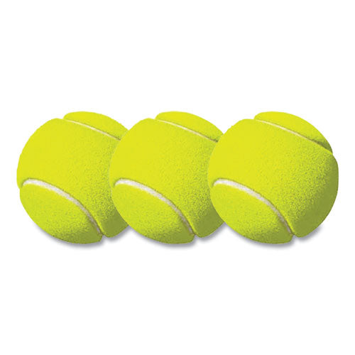 Tennis Balls, 2.5" Diameter, Yellow, 3/pack