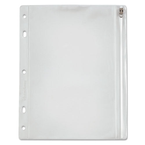 Zippered Ring Binder Pocket, 10.5 X 8, Clear