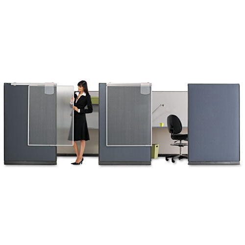 Workstation Privacy Screen, 36w X 48d, Translucent Clear/silver