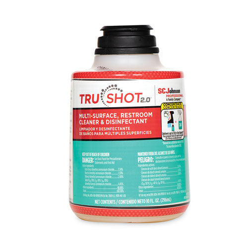 Trushot 2.0 Disinfectant Multisurface Cleaner, Clean Fresh Scent,10 Oz Cartridge, 4/carton