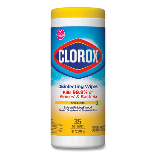 Disinfecting Wipes, 7 X 8, Crisp Lemon, 35/canister