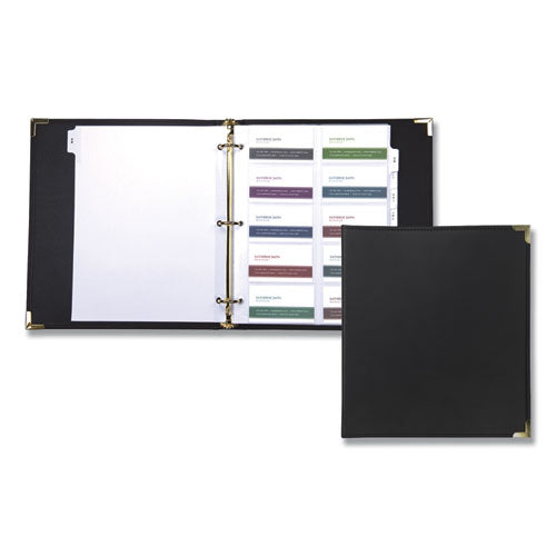 Classic Vinyl Business Card Binder, Holds 200 2 X 2.5 Cards, 10.25 X 11.13, Ebony