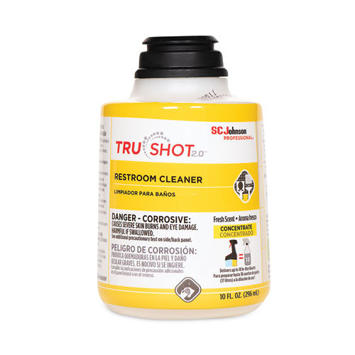 Trushot 2.0 Restroom Cleaner, Clean Fresh Scent, 10 Oz Cartridge, 4/carton