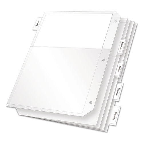 Poly Ring Binder Pockets, 8.5 X 11, Clear, 5/pack