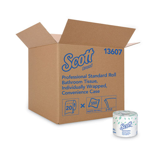 Essential Standard Roll Bathroom Tissue For Business, Septic Safe, Convenience Carton, 2-ply, White, 550/roll, 20 Rolls/ct