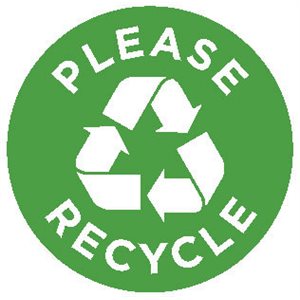 Label - Please Recycle Green/UV 1 In. Circle 1M/Roll