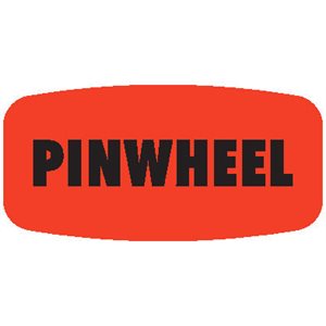 Bollin Label - Pin Wheel Black On Red Short Oval 1000/Roll | Round Eye ...