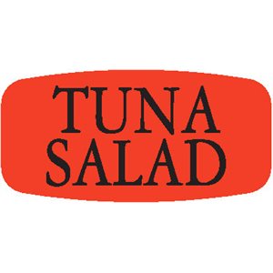 Label - Tuna Salad Black On Red Short Oval 1000/Roll