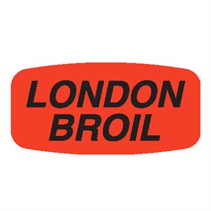 Label - London Broil Black On Red Short Oval 1000/Roll