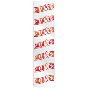 Label - Grab & Go Red/Org On Clear 1.5x6 In. Tamper 500/Roll